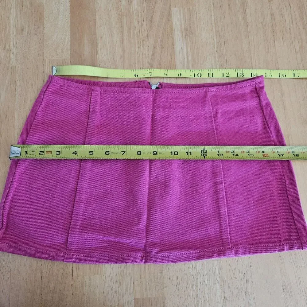 PLT PrettyLittleThing Pink Micro Mini Denim Skirt - US sz 2 - NWT